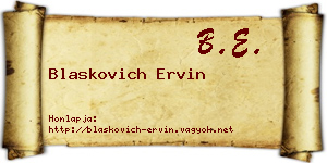 Blaskovich Ervin névjegykártya